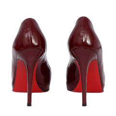 CHRISTIAN LOUBOUTIN SIZE – EU 37 BURGUNDY PATENT LEATHER ROLANDODECOLLETE VERNICE PUMPS