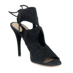AQUAZZURA EU 37 SUEDE SEXY THING CUT OUT TIE SANDALS