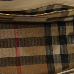 BURBERRY BUCKLE GRAINED LEATHER TOTE BAG