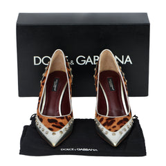 DOLCE & GABBANA EU 38 LEOPARD-PRINT POINTED –TOE PUMPS