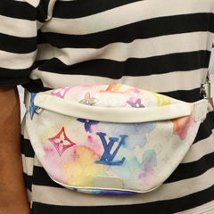 LOUIS VUITTON WHITE DISCOVERY WATERCOLOR BUMBAG