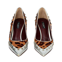 DOLCE & GABBANA EU 38 LEOPARD-PRINT POINTED –TOE PUMPS