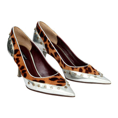 DOLCE & GABBANA EU 38 LEOPARD-PRINT POINTED –TOE PUMPS