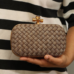 BOTTEGA VENETA METAL INTRECCIATO KNOT CLUTCH 