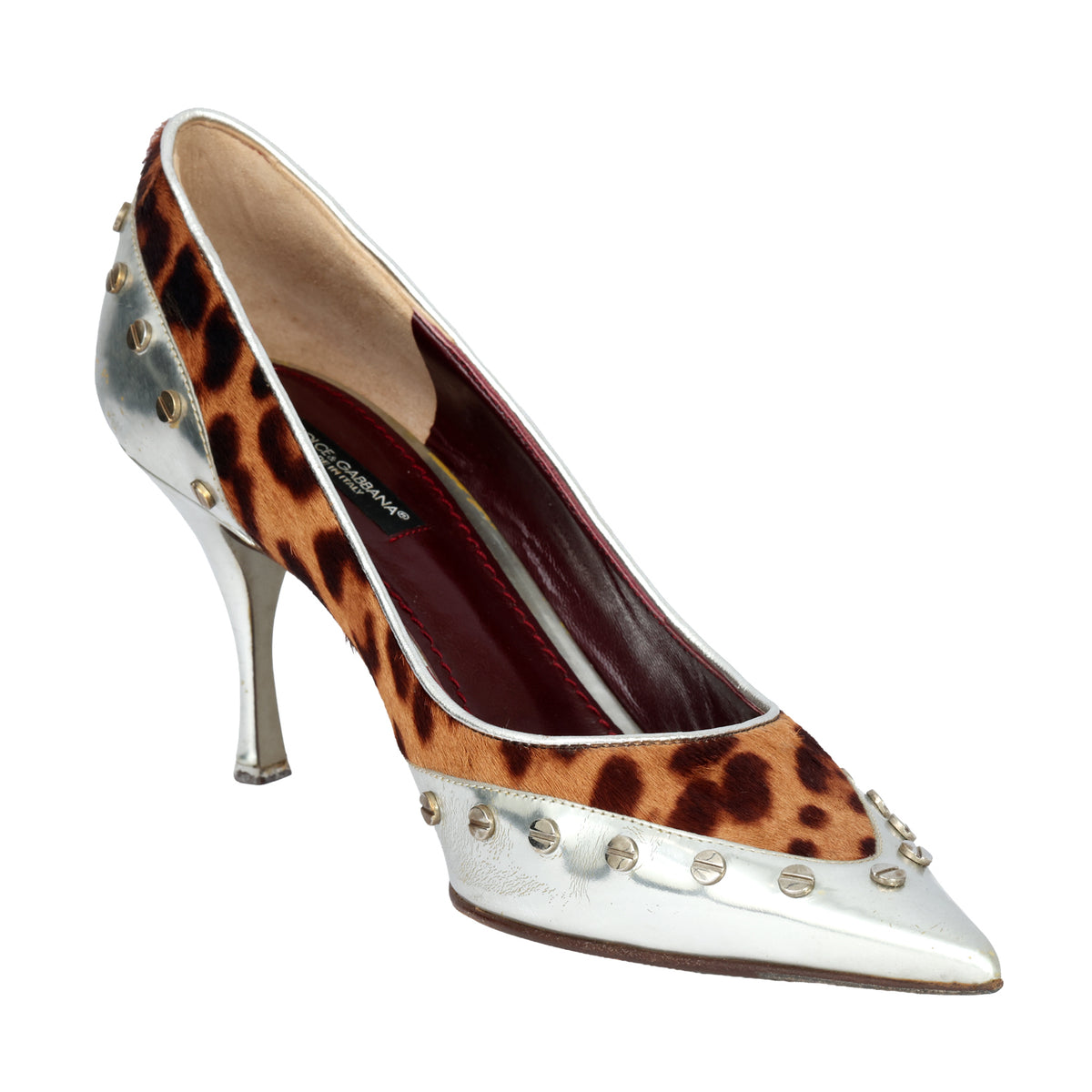 DOLCE & GABBANA EU 38 LEOPARD-PRINT POINTED –TOE PUMPS