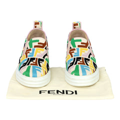FENDI SIZE EU 36 MULTICOLOR FF VERTIGO SLIP-ON-SNEAKERS