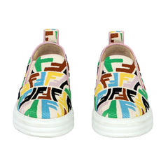 FENDI SIZE EU 36 MULTICOLOR FF VERTIGO SLIP-ON-SNEAKERS