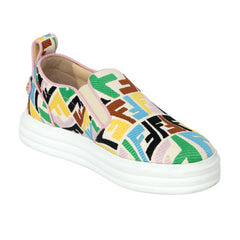 FENDI SIZE EU 36 MULTICOLOR FF VERTIGO SLIP-ON-SNEAKERS