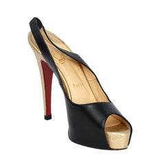 CHRISTIAN LOUBOUTIN EU 38 PEEP TOE SLINGBACK HEELS