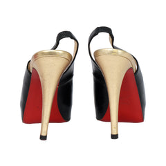 CHRISTIAN LOUBOUTIN EU 38 PEEP TOE SLINGBACK HEELS