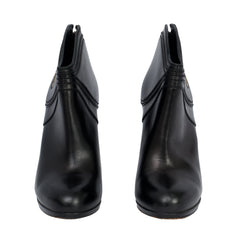 GUCCIEU 36.5 BLACK LEATHER DIANA ANKLE LENGTH BOOTS