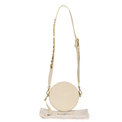 BALMAIN PARIS ROUND LEATHER CROSSBODY BAG