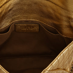 ROBERTO CAVALLI GOLD QUILTED LEATHER HANDBAG