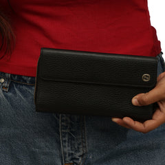 GUCCI INETRCONTINENTAL BLACK TRI FOLD WALLET