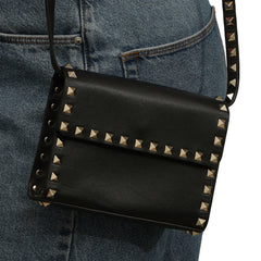 VALENTINO GARAVANI ROCKSTUD GRAINY CALFSKIN CROSSBODY BAG