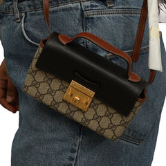 GUCCI PADLOCK GG SUPREME SMALL CANVAS SLING BAG