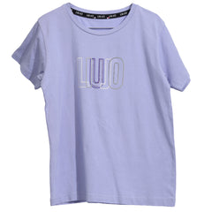 LIU JO SIZE 9-10 YR KIDS LOGO PURPLE T-SHIRT