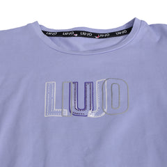 LIU JO SIZE 9-10 YR KIDS LOGO PURPLE T-SHIRT