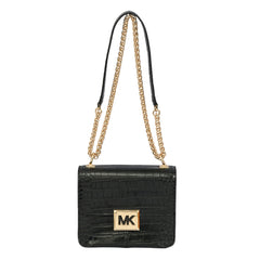 MICHAEL KORS SONIA CROC-EMBOSSED FAUX LEATHER SHOULDER BAG
