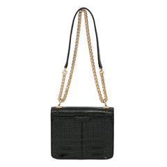 MICHAEL KORS SONIA CROC-EMBOSSED FAUX LEATHER SHOULDER BAG