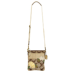 COACH MONOGRAM FLOWER APPLIQUE CROSSBODY HANDBAG