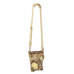 COACH MONOGRAM FLOWER APPLIQUE CROSSBODY HANDBAG