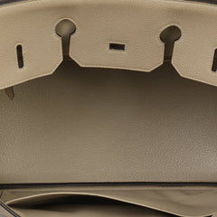 HERMES BIRKIN 35 GRIS TOURTERELLE TOGO  LEATHER HANDBAG 