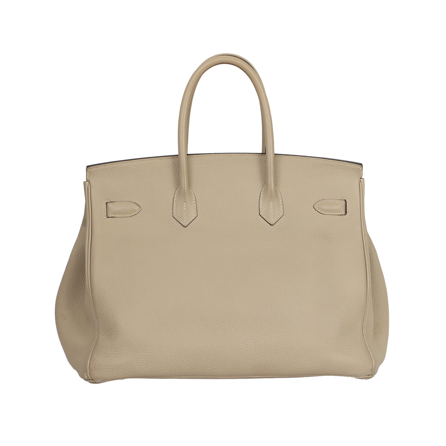 HERMES BIRKIN 35 GRIS TOURTERELLE TOGO  LEATHER HANDBAG 