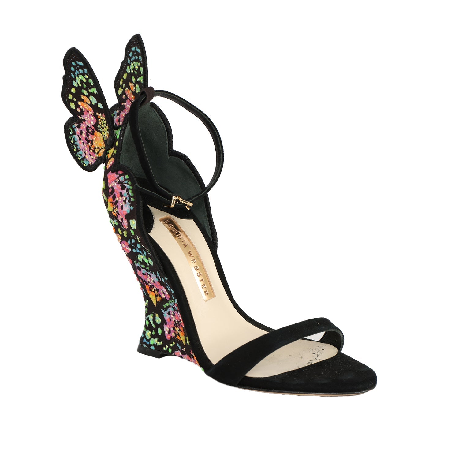 SOPHIA WEBSTER EU 37 CHIARA BUTTERFLY WEDGE SANDALS 