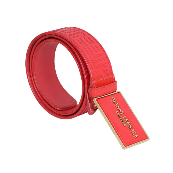 Gianni Versace Couture Red Patent Leather Belt 85 cm  display picture 1