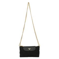 PRADA TESSUTO SAFFIANO FLAP CHAIN CROSSBODY BAG
