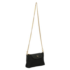 PRADA TESSUTO SAFFIANO FLAP CHAIN CROSSBODY BAG