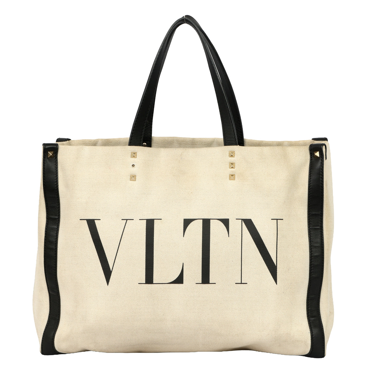 VALENTINO GARAVANI VLTN LOGO CANVAS SHOPPING TOTE