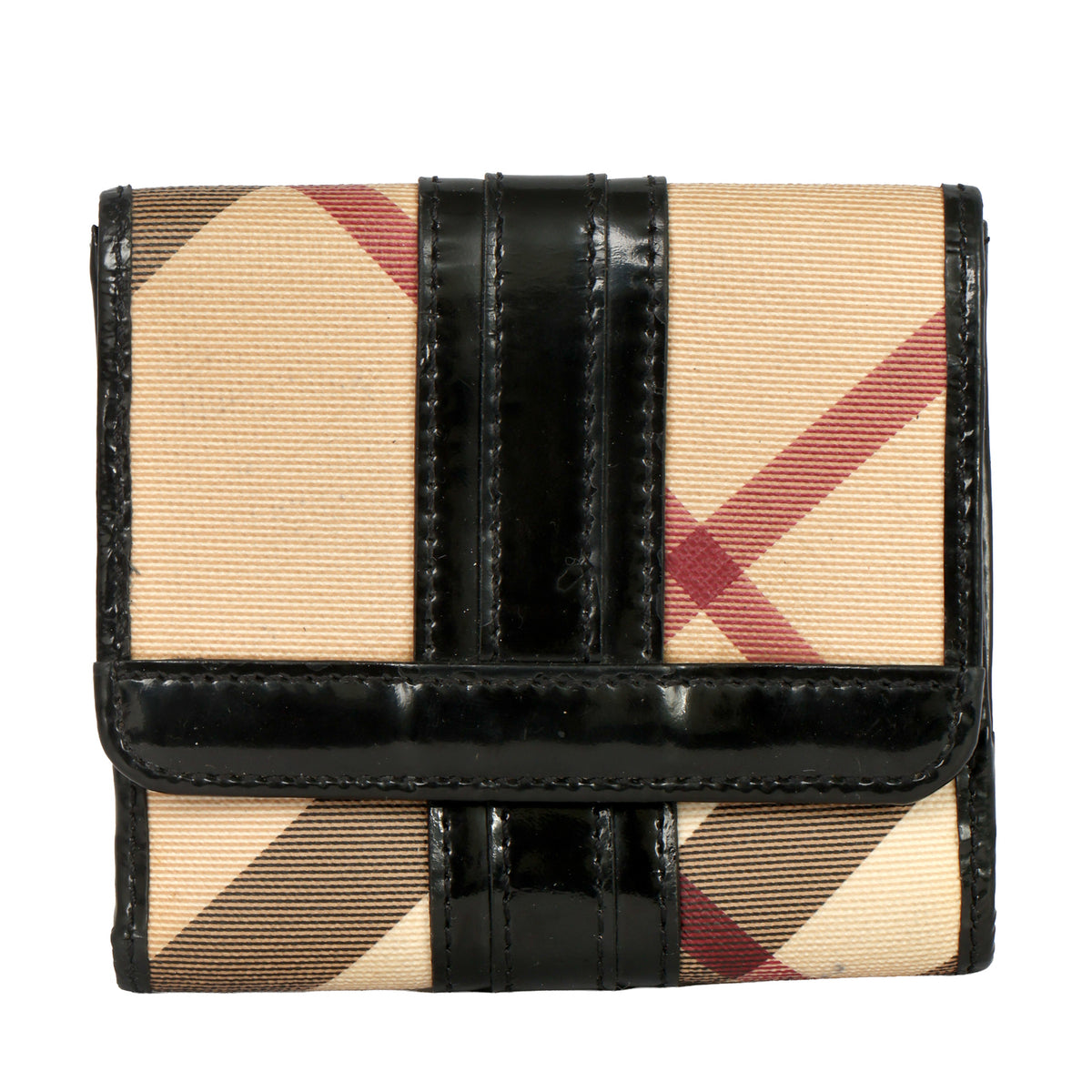 BURBERRY SUPERNOVA BLACK CHECK CANVAS WALLET