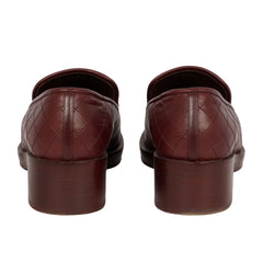 CHANEL EU 40 BURDUNGY CC CAVIAR LEATHER LOAFERS