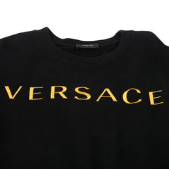 VERSACE SIZE-XL GOLD LOGO EMBROIDERED LONG SLEEVES SWEATSHIRT