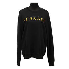 VERSACE SIZE-XL GOLD LOGO EMBROIDERED LONG SLEEVES SWEATSHIRT