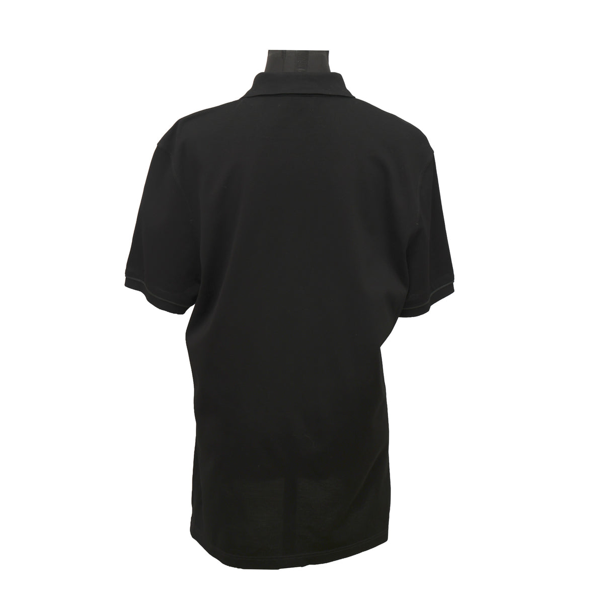 SALVATORE FERRAGAMO SIZE-XL BLACK POLO ZIP COLLAR T-SHIRT
