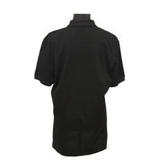 SALVATORE FERRAGAMO SIZE-XL BLACK POLO ZIP COLLAR T-SHIRT