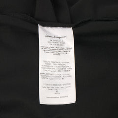 SALVATORE FERRAGAMO SIZE-XL BLACK POLO ZIP COLLAR T-SHIRT
