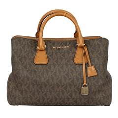 MICHAEL KORS BROWN SIGNATURE  SATCHEL BAG 