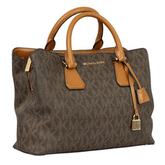 MICHAEL KORS BROWN SIGNATURE  SATCHEL BAG 