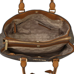 MICHAEL KORS BROWN SIGNATURE  SATCHEL BAG 