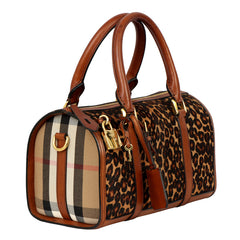 BURBERRYLEOPARD POY HAIR HOUSE CHECK  BOSTON BAGS 