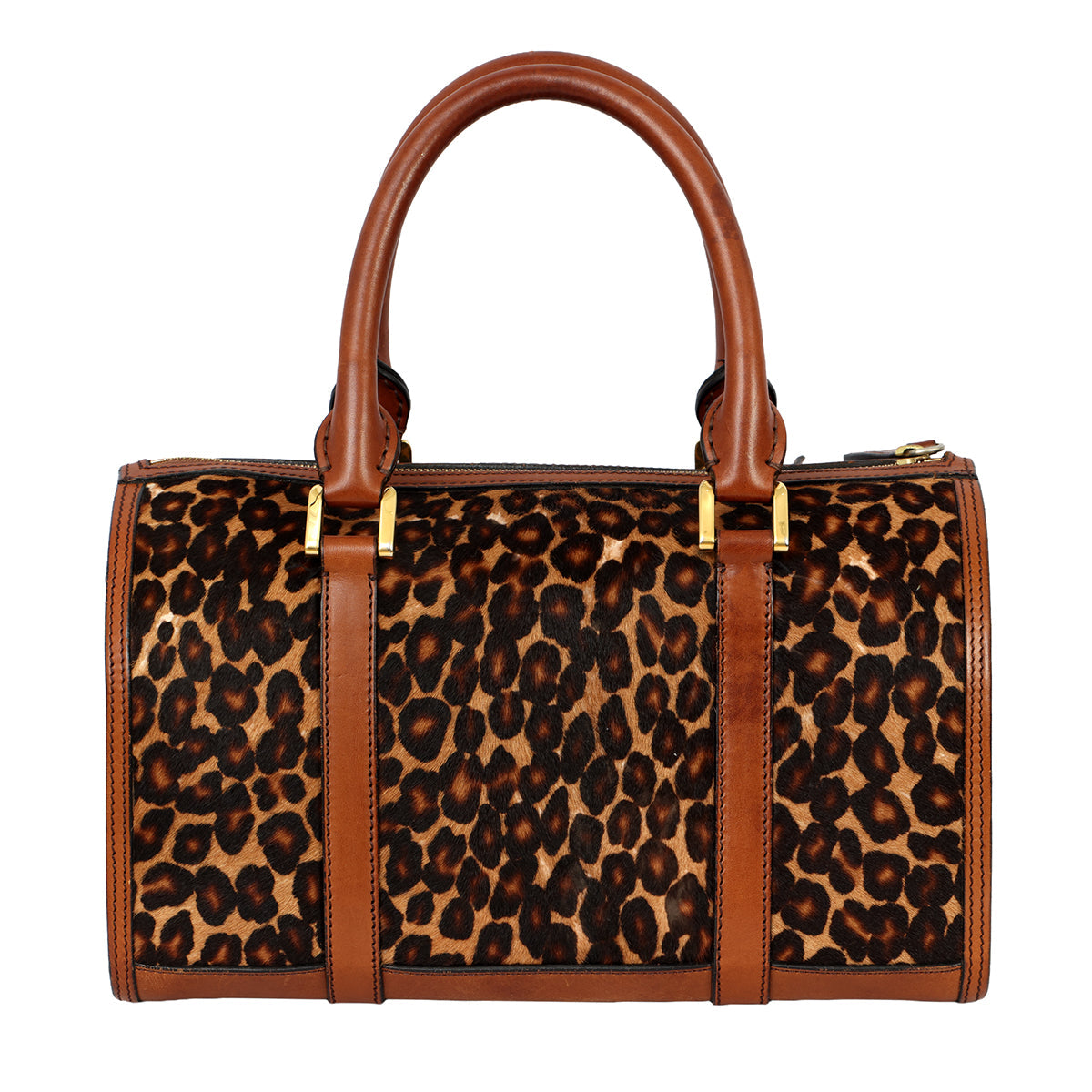 BURBERRYLEOPARD POY HAIR HOUSE CHECK  BOSTON BAGS 