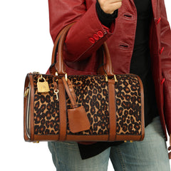 BURBERRYLEOPARD POY HAIR HOUSE CHECK  BOSTON BAGS 