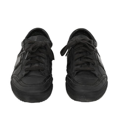 VERSACE COLLECTION EU-40 BLACK LEATHER SNEAKERS 