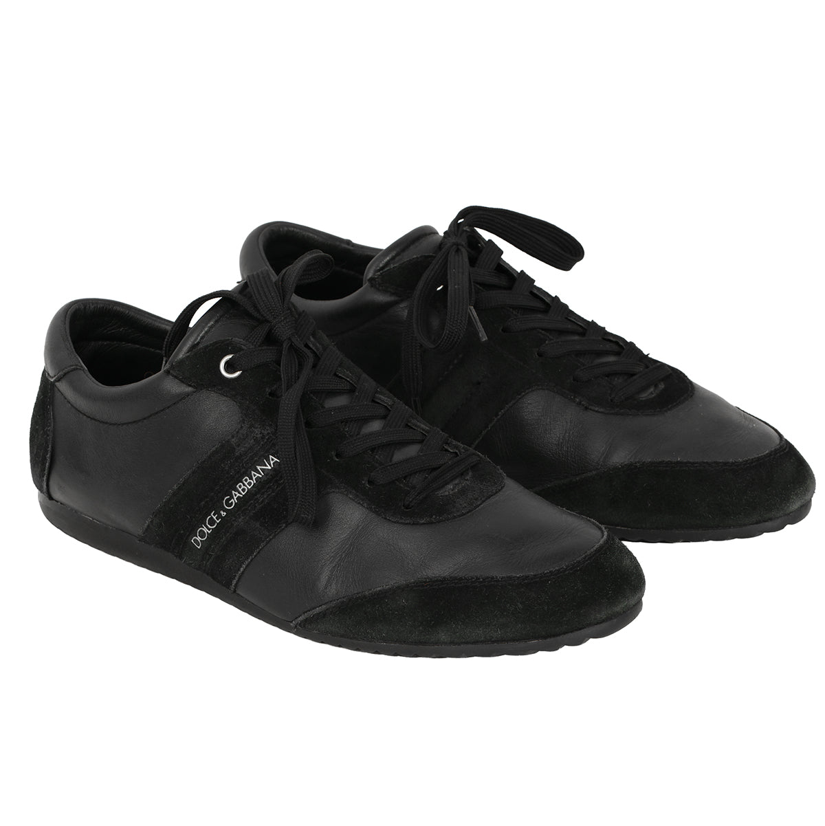 DOLCE & GABANNA EU- 36 LOW-TOP LEATHER SUEDE SNEAKERS 