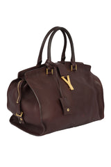 Yves Saint Laurent Burgundy Leather Cabas Y Ligne Tote