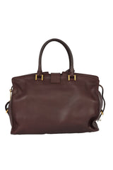 Yves Saint Laurent Burgundy Leather Cabas Y Ligne Tote